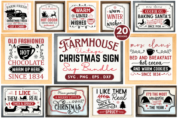 Download Farmhouse Christmas Sign SVG Bundle - Christmas sign Collection
