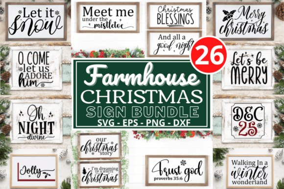 Download Farmhouse Christmas Sign  Svg Bundle - Christmas sign Collection