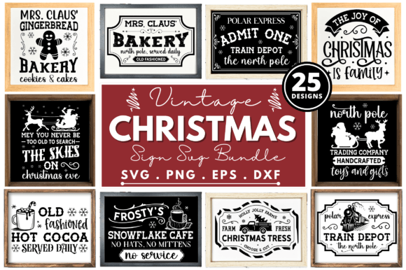 Download Farmhouse Christmas Sign SVG Bundle - Christmas sign Collection