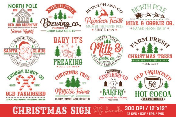 Download Vintage Christmas Sign SVG Bundle - Premium Resources