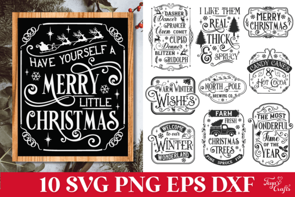 Download Farmhouse Christmas Signs SVG Bundle - Christmas sign Collection