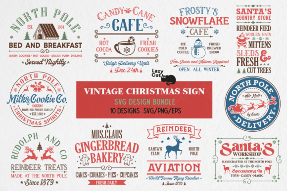 Download Vintage Christmas Sign SVG Bundle - Premium Resources