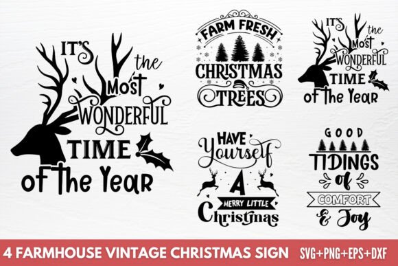 Download Farmhouse Vintage Christmas Sign SVG - Christmas sign Collection
