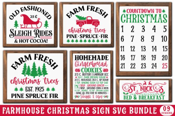 Download Farmhouse Christmas Sign SVG Bundle - Christmas sign Collection