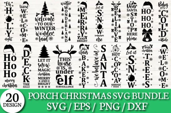 Download Porch Christmas Sign SVG Bundle - Christmas sign Collection